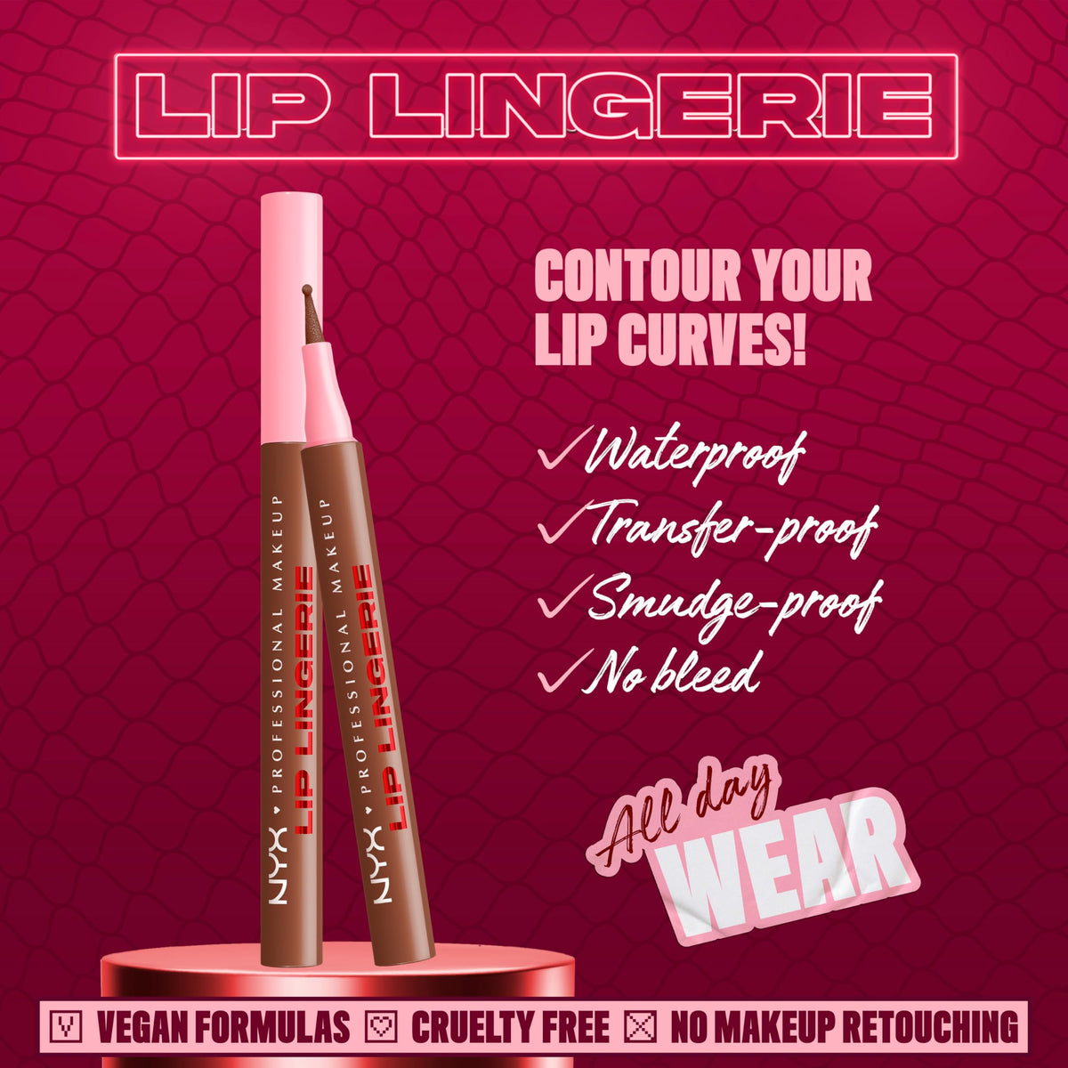 Close-up of NYX Lip Lingerie Sculpting Lip Liner Stain applicator tip