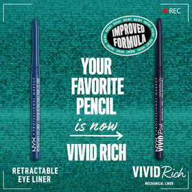Close-up of NYX Mechanical Eye Pencil showing retractable feature