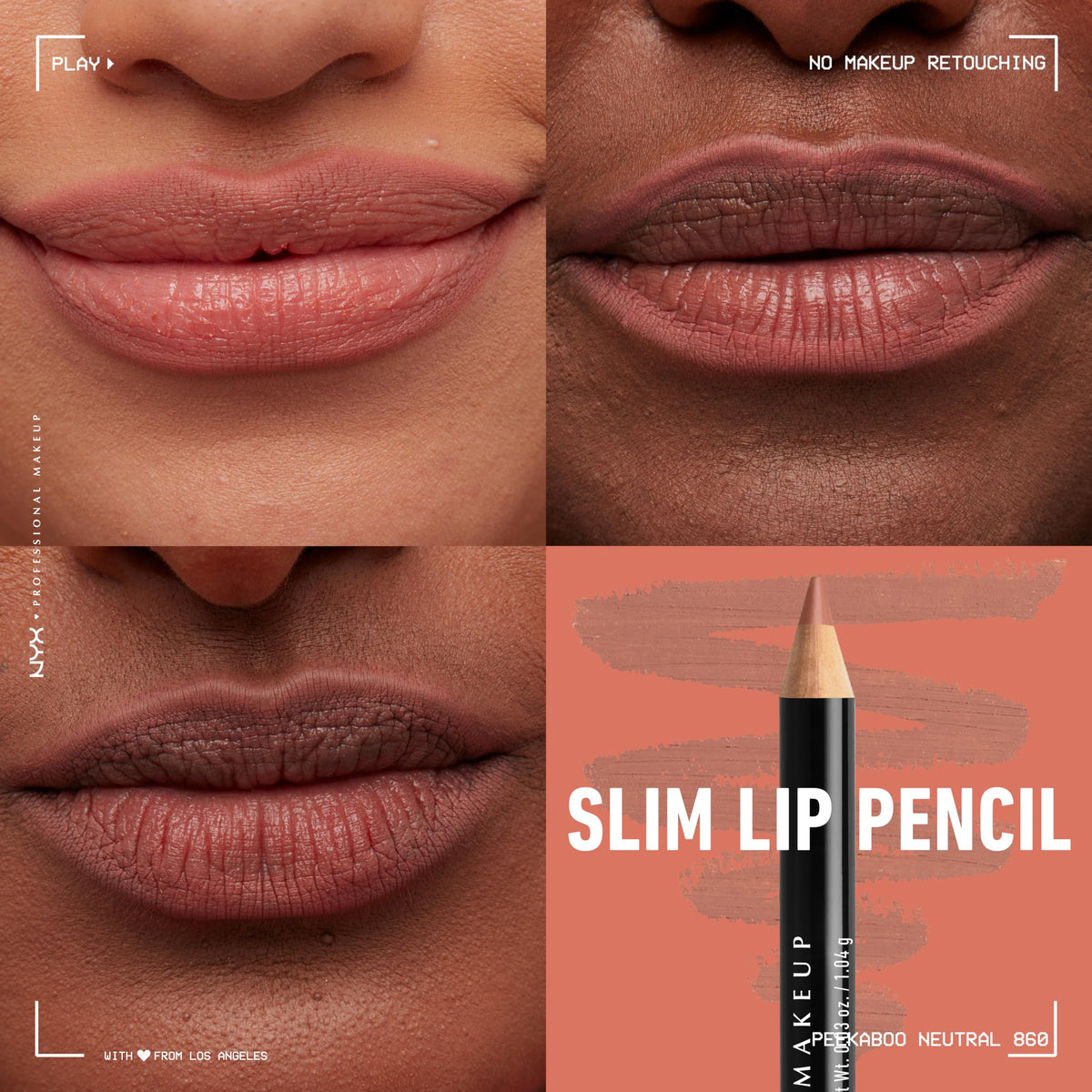 Close-up of NYX Slim Lip Liner Nude Pink