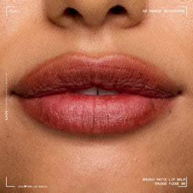 Close-up of NYX Smushy Matte Lip Balm showing texture