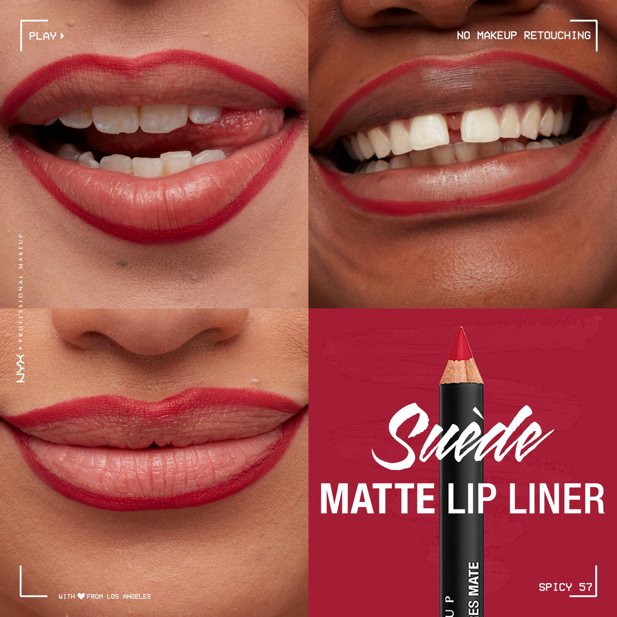 Close-up of NYX Suede Matte Lip Liner tip