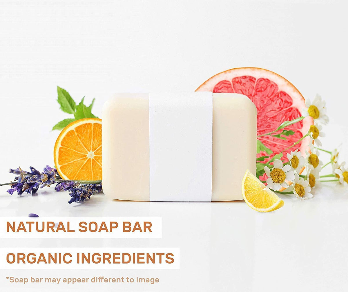 Close-up of O NATURALS Grapefruit soap bar