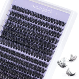 Close-up of Ocean Pearl Lash Clusters showing different lengths