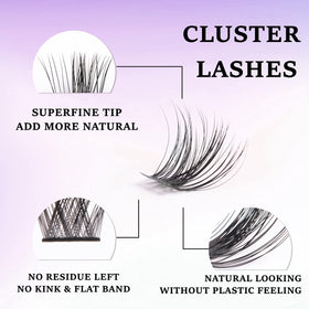 Close-up of Ocean Pearl Lash Clusters showing individual lashes