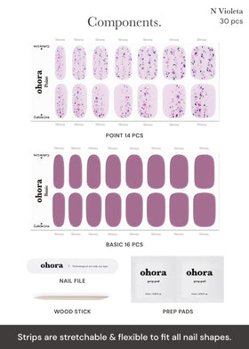 close-up of ohora nail strips on nails