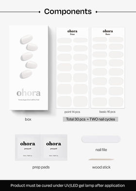 close-up of ohora nail wraps with solid white design