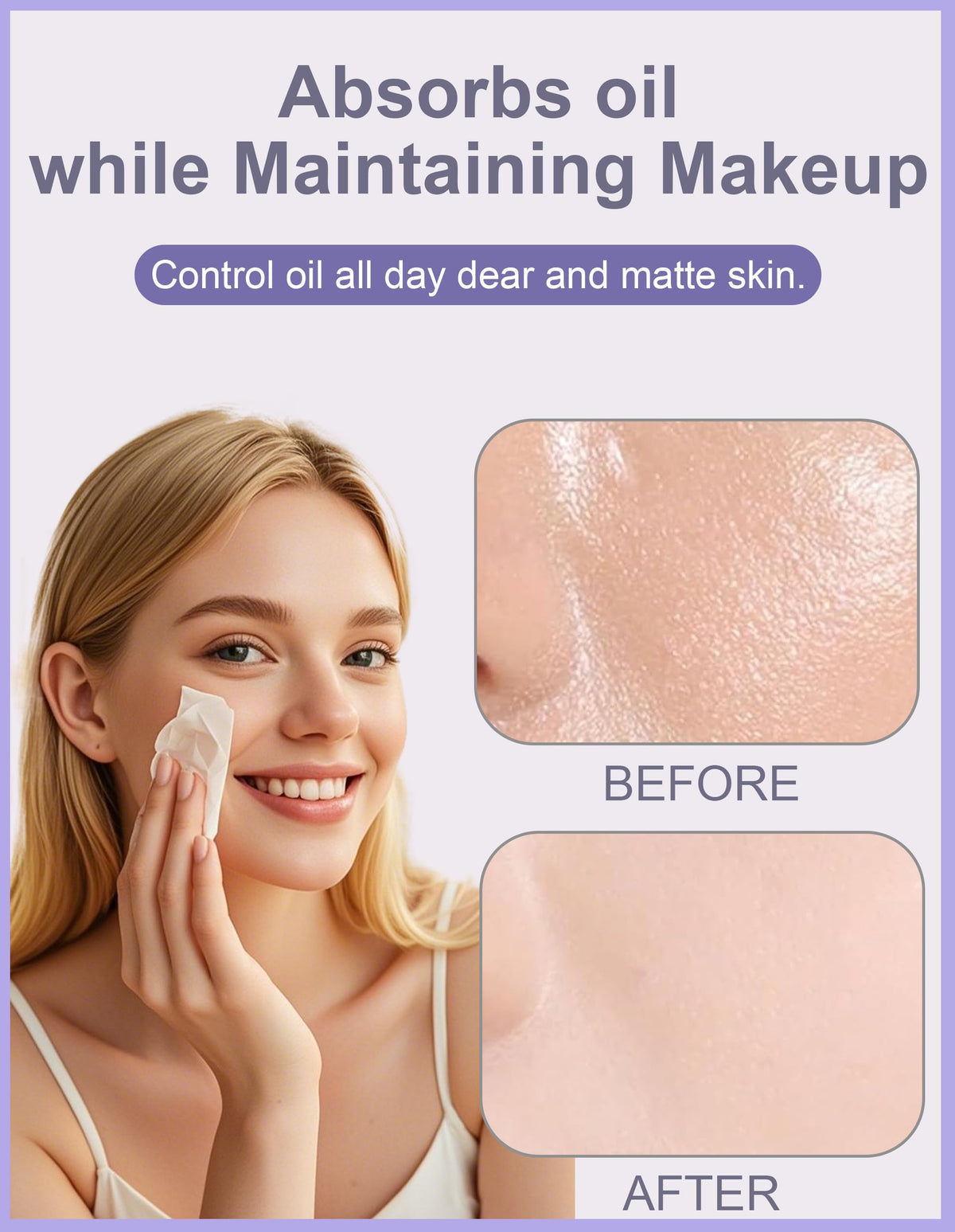 Close-up of Okerker Gardenia Oil Blotting Papers sheets