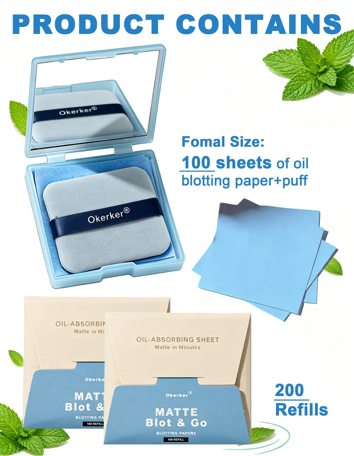 Close-up of Okerker oil blotting paper sheets