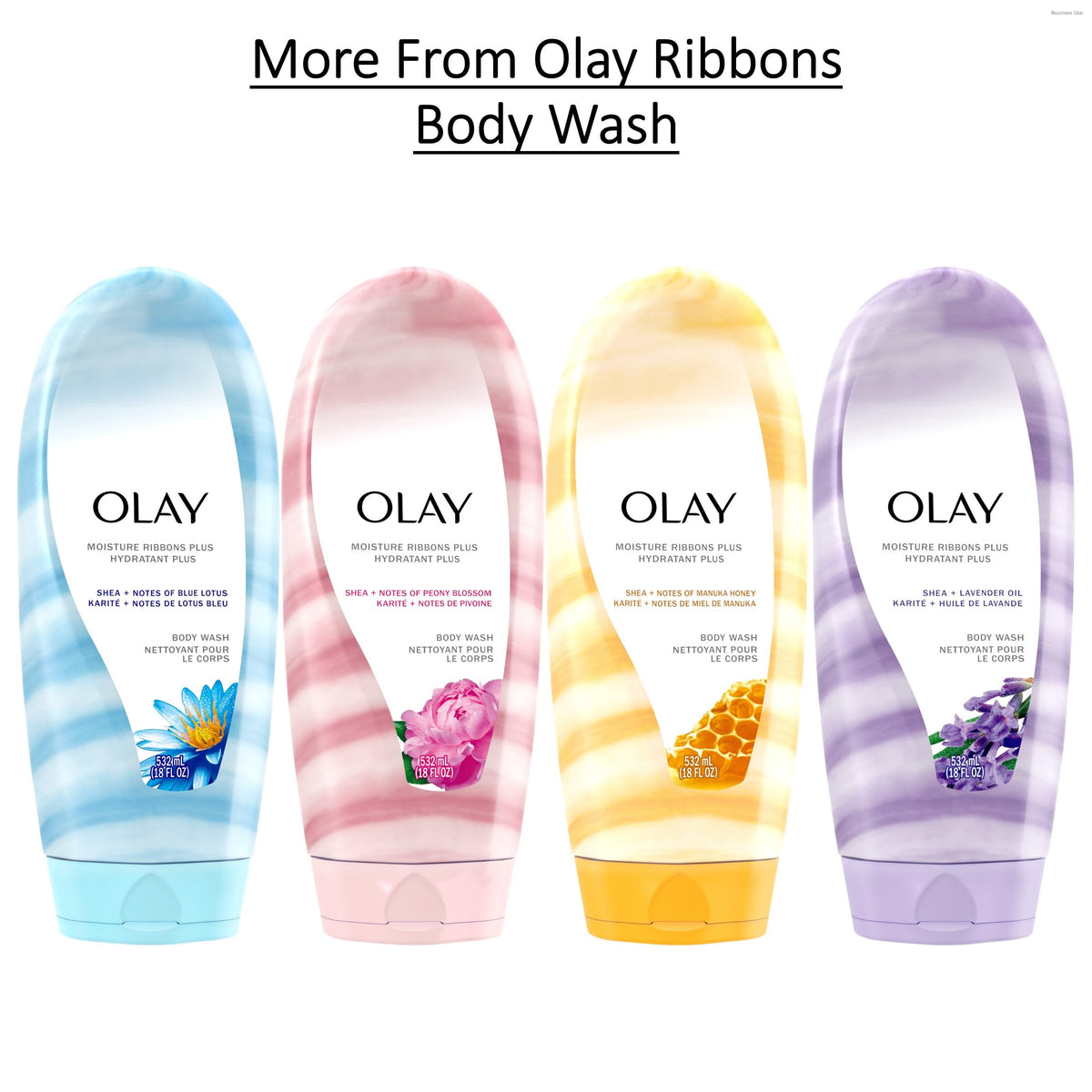 Close-up of Olay Body Wash Moisture Ribbons Plus texture