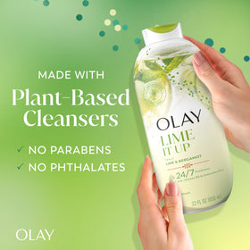 Close-up of Olay Lime It Up Body Wash texture