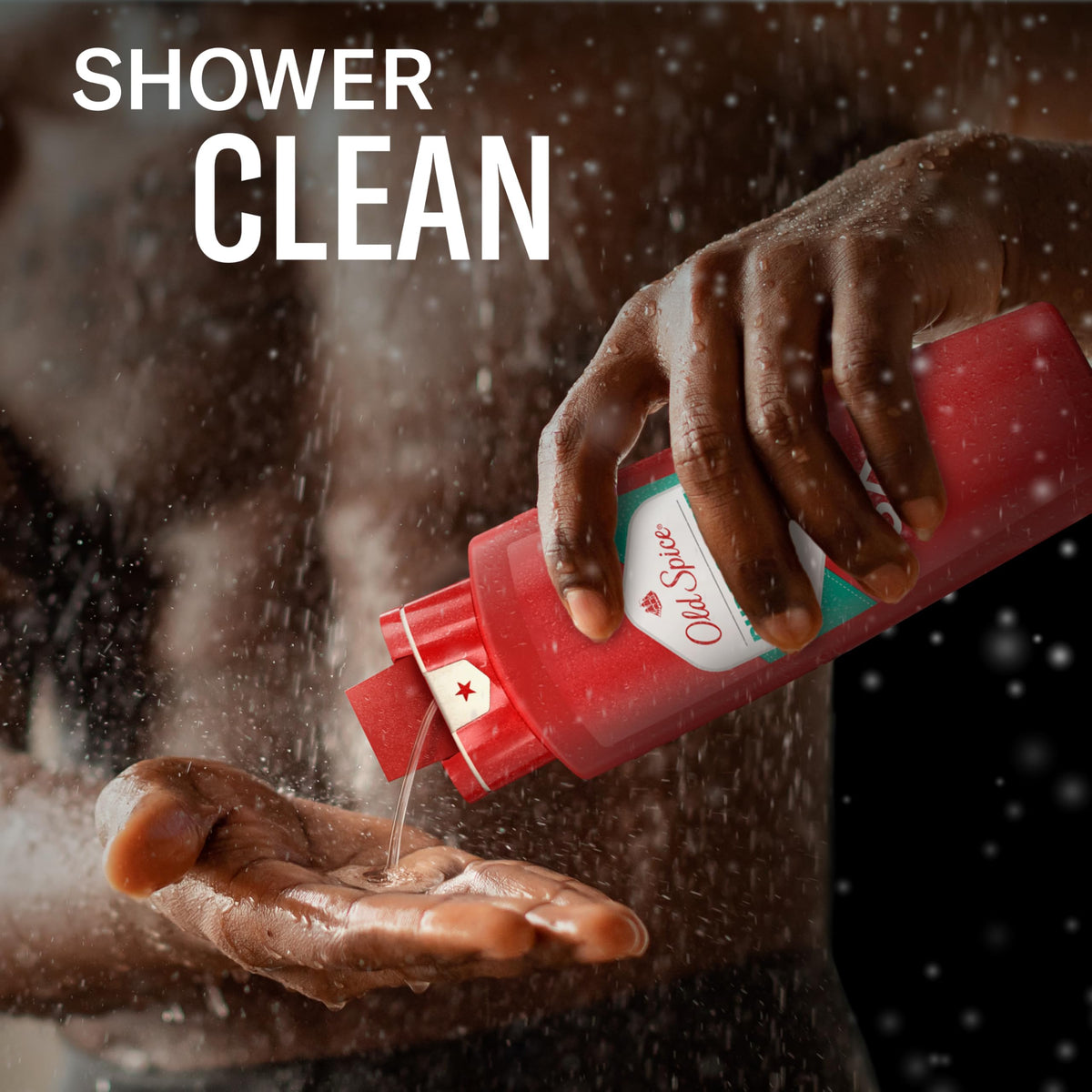 Close-up of Old Spice body wash texture