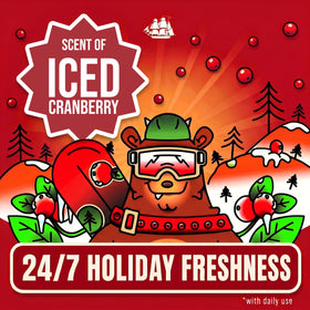 Close-up of Old Spice Holidudes Deodorant label and ingredients