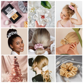 Close-up of OLESILK silk scrunchie texture