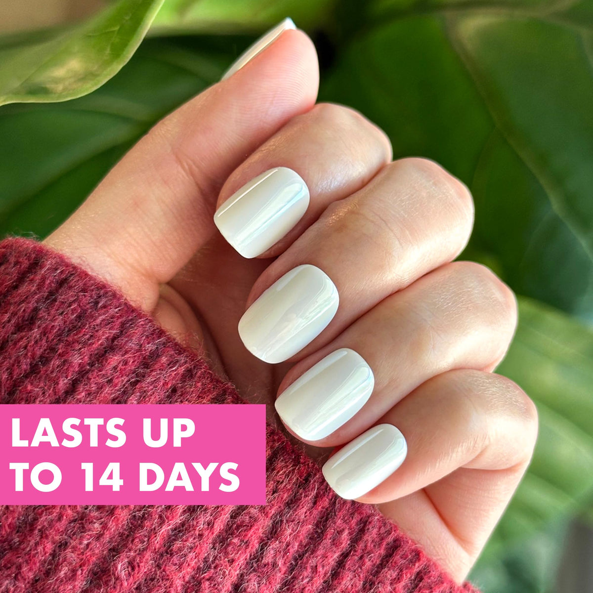 Close-up of Olive & June press-on nails showing realistic design
