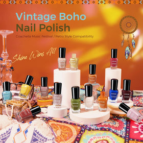 Close-up of olive sage green nail polish from Morovan set