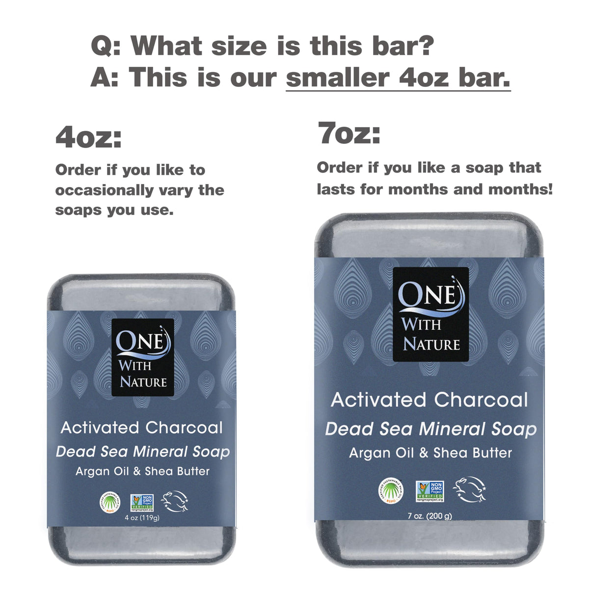 Close-up of One With Nature Activated Charcoal Soap bar