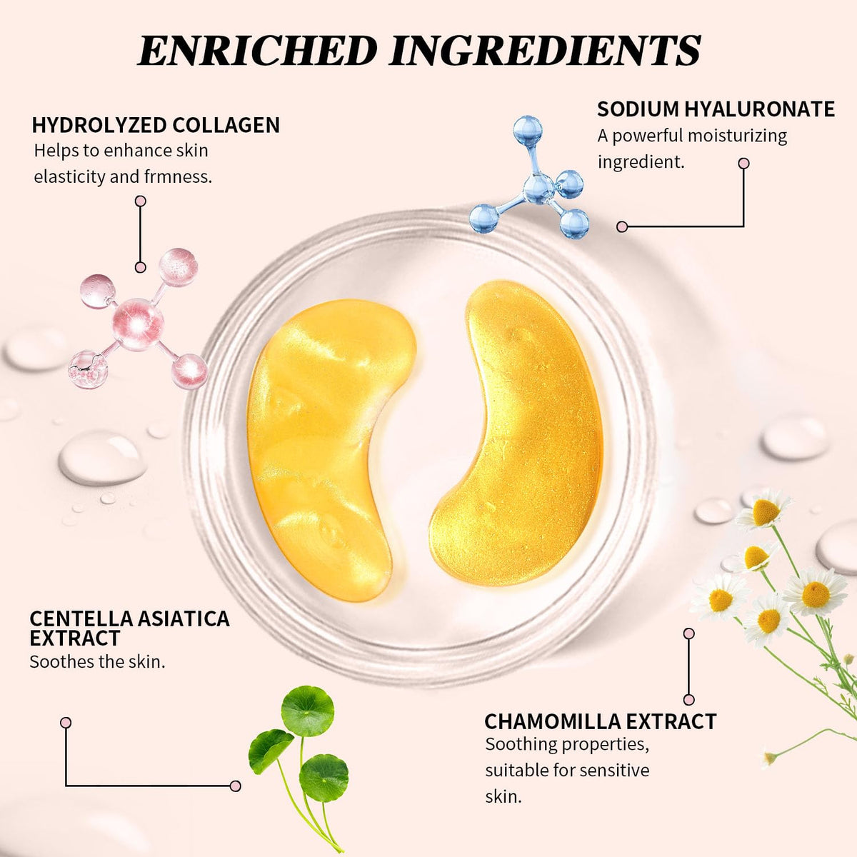 Close-up of Onespring Under Eye Patches with serum