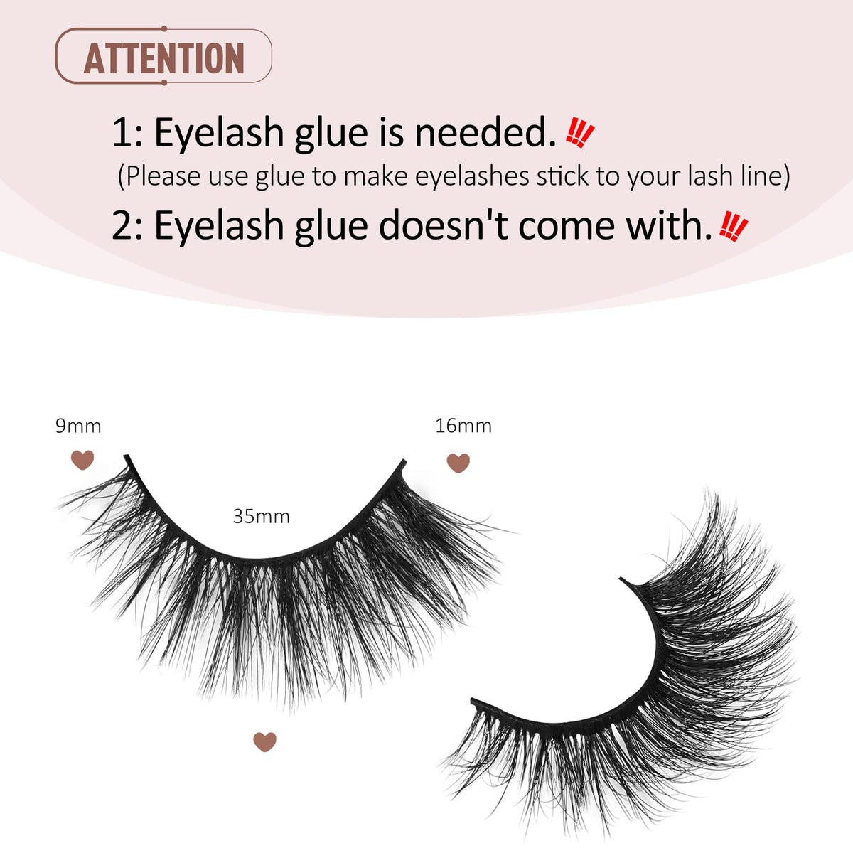 Close-up of Onlyall Mink False Eyelashes A04 band