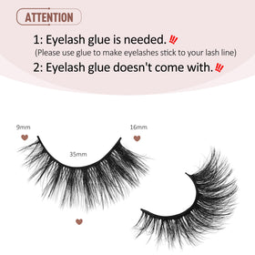 Close-up of Onlyall Mink False Eyelashes A04 band