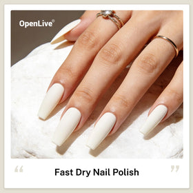 Close-up of OpenLive Beige White Nail Polish