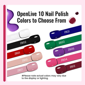 Close-up of OpenLive nail polish base coat
