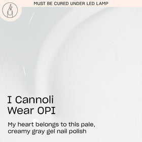 Close-up of OPI GelColor I Cannoli Wear OPI bottle with label