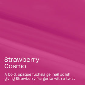 Close-up of OPI GelColor Strawberry Cosmo bottle