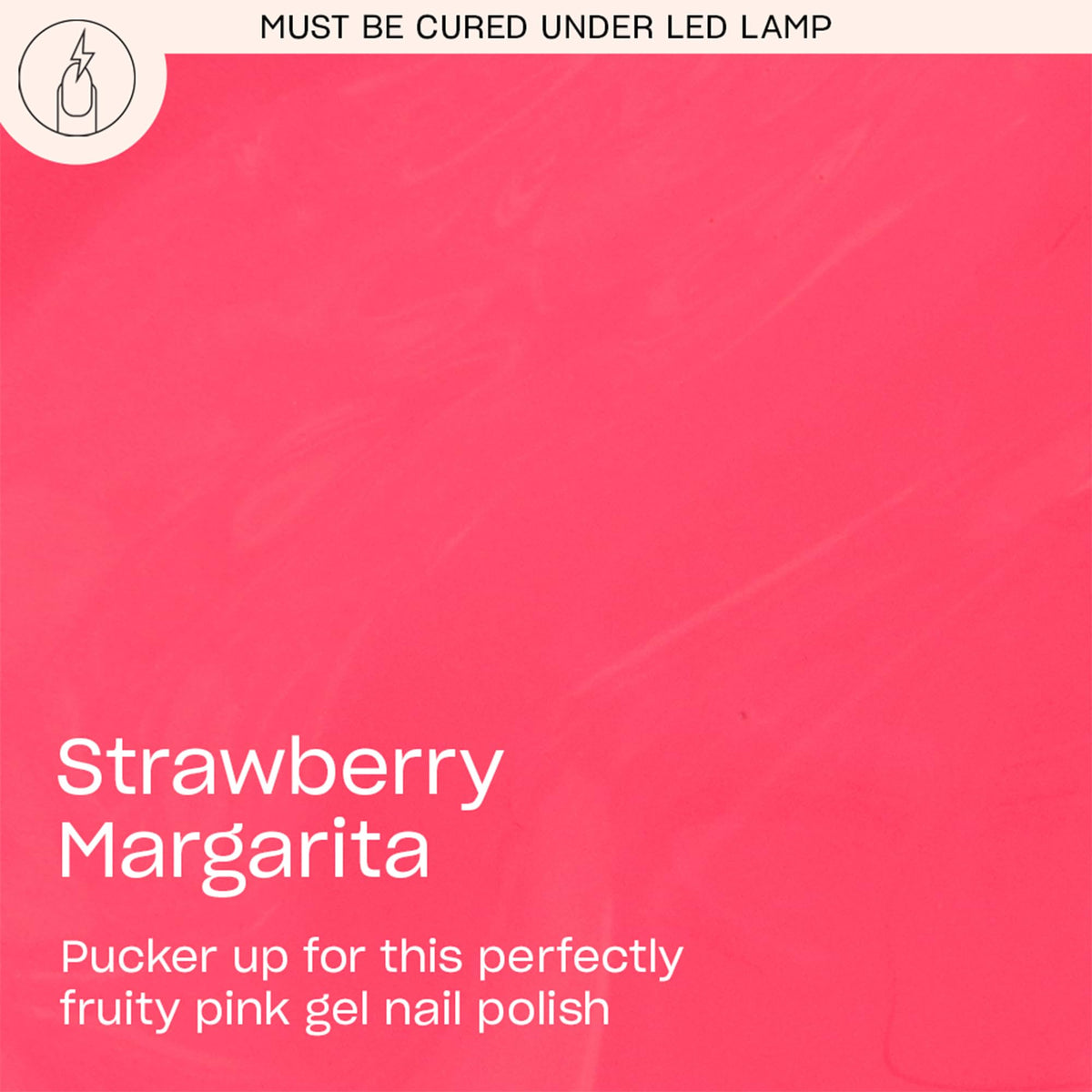 Close-up of OPI GelColor Strawberry Margarita bottle with label