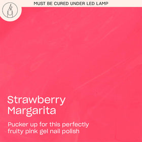 Close-up of OPI GelColor Strawberry Margarita bottle with label