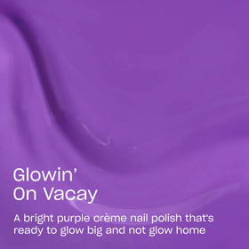 Close-up of OPI Glowin' on Vacay nail polish bottle