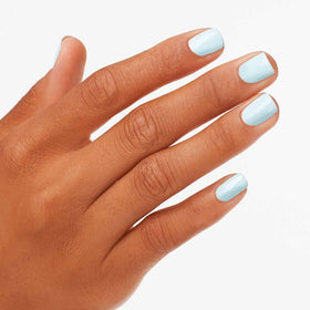 Close-up of OPI It’s a Boy! soft blue nail polish