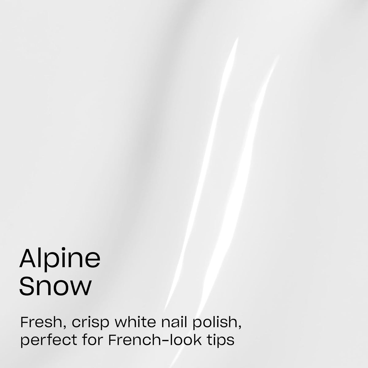 Close-up of OPI Nail Lacquer Alpine Snow showing pro-wide brush
