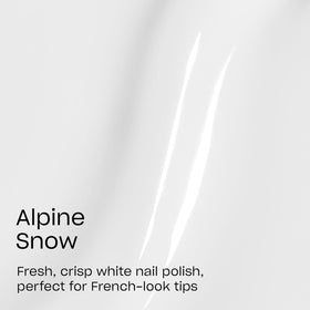 Close-up of OPI Nail Lacquer Alpine Snow showing pro-wide brush