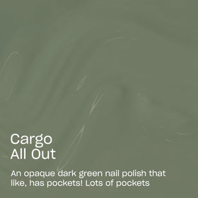 Close-up of OPI Nail Lacquer Cargo All Out brush and polish
