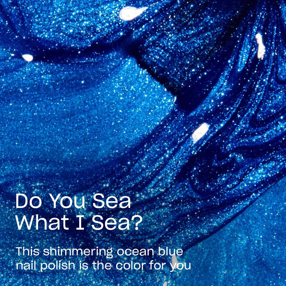 Close-up of OPI Nail Lacquer Do You Sea What I Sea? bottle