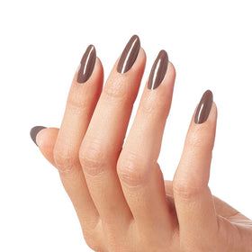 Close-up of OPI Nail Lacquer Espresso Your Inner Self brush