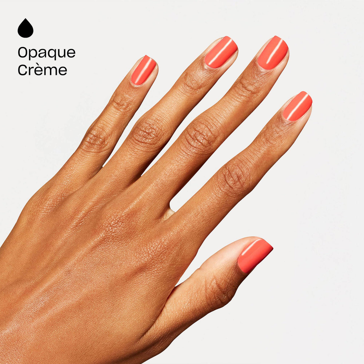 Close-up of OPI Nail Lacquer Shrimp Cocktail brush