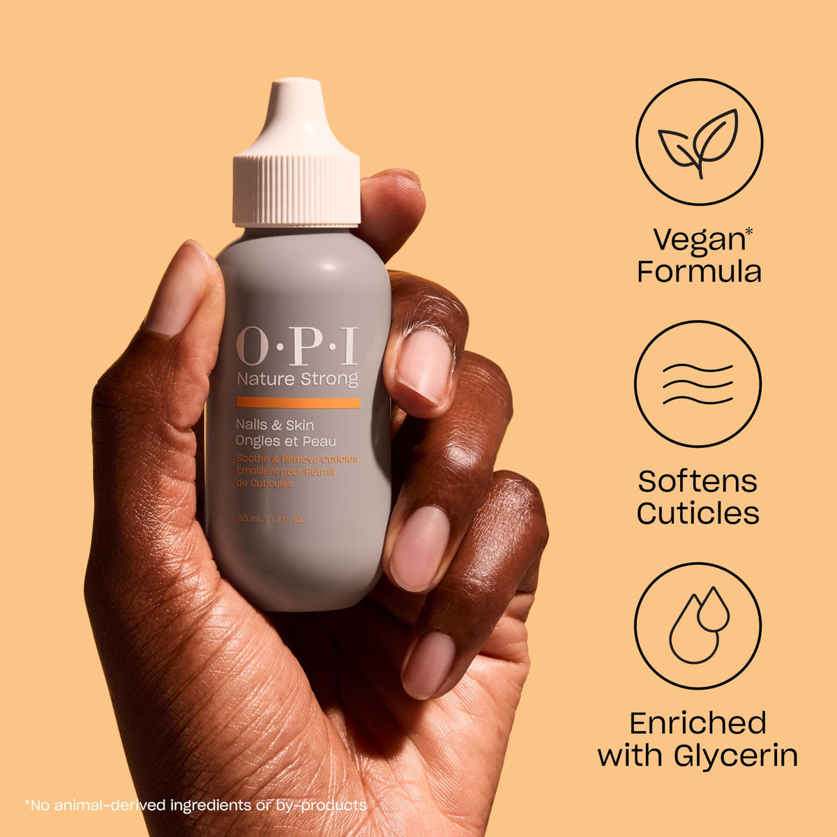 Close-up of OPI Nature Strong Cuticle Oil bottle