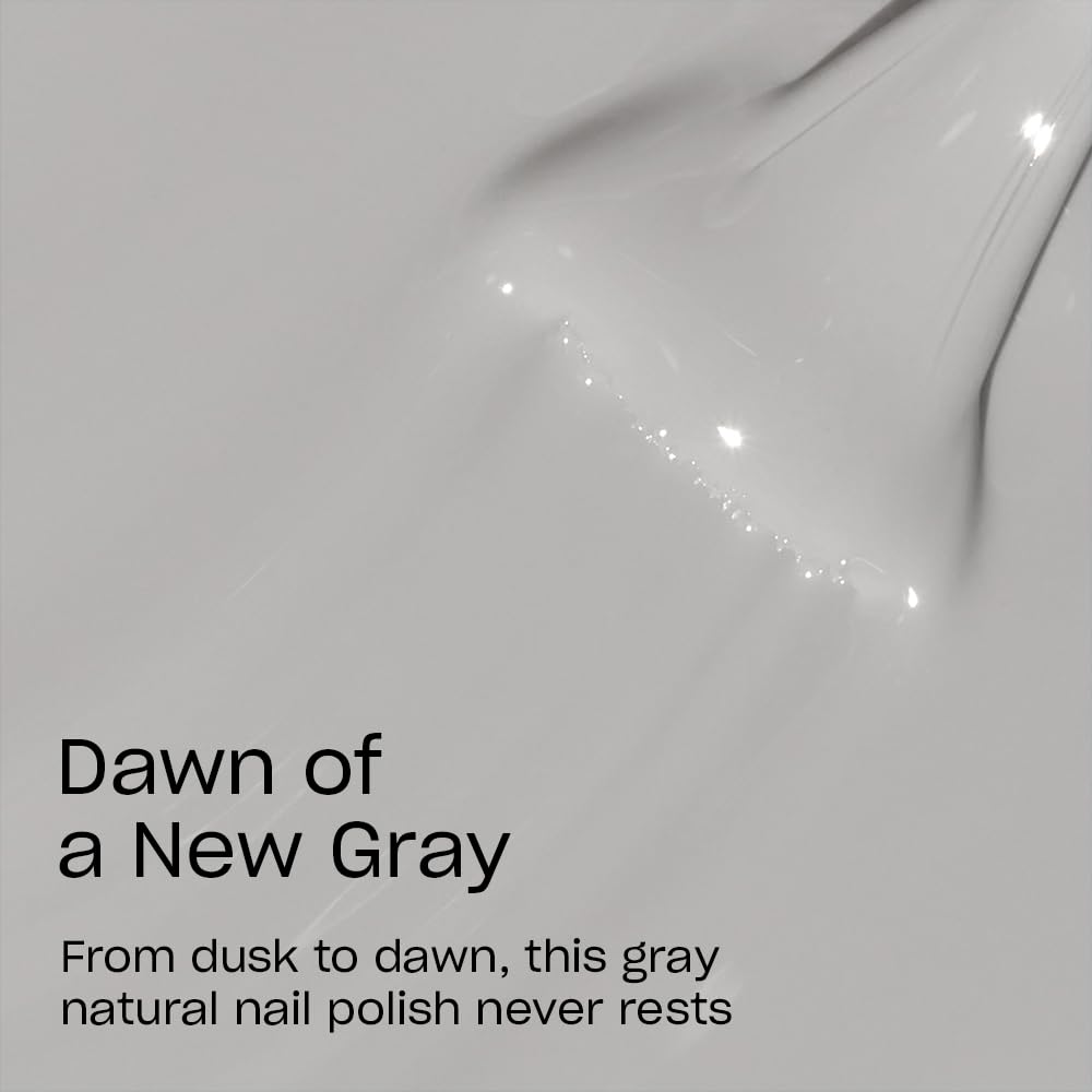 Close-up of OPI Nature Strong Dawn of a New Gray nail polish brush