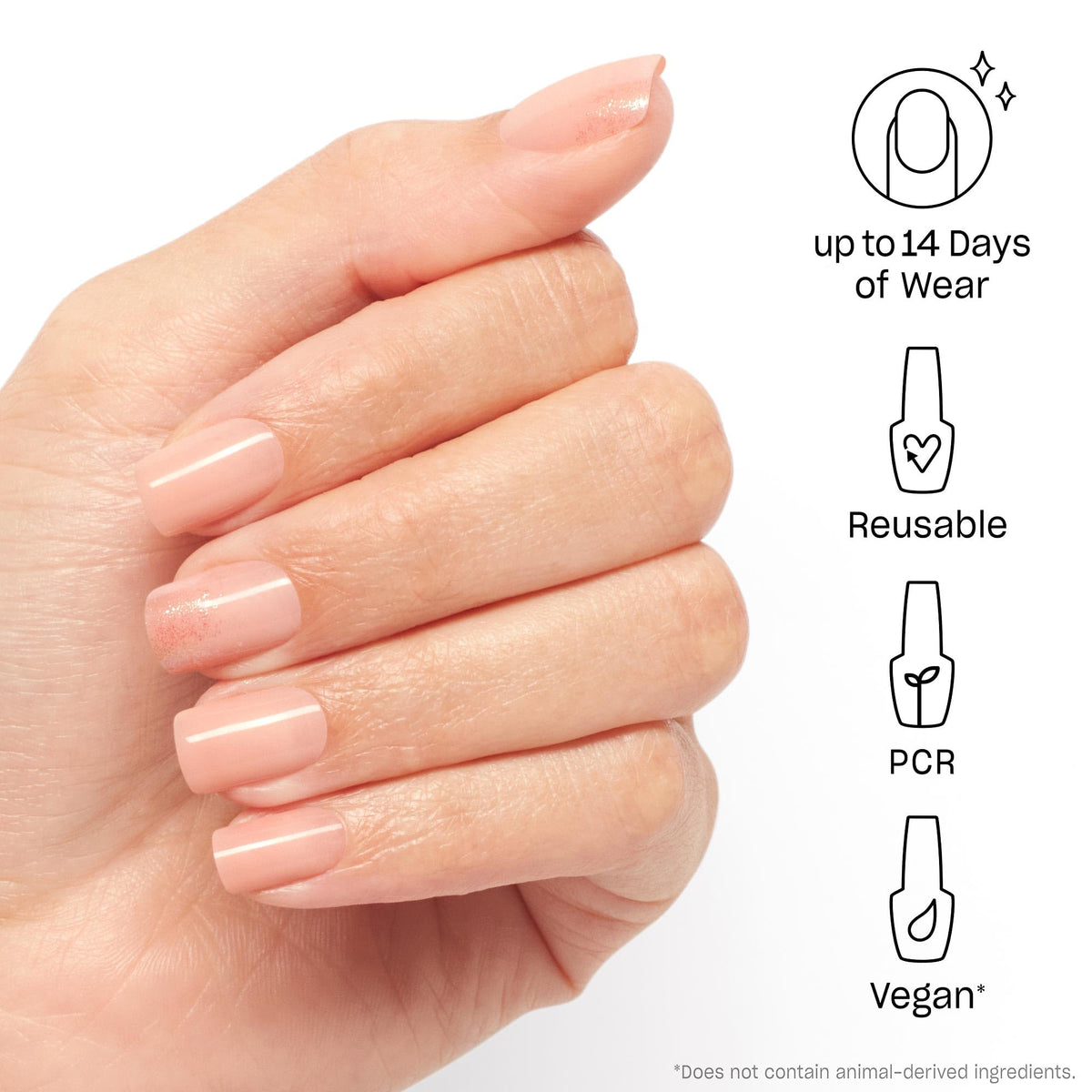 Close-up of OPI On Point press on nails with nail glue