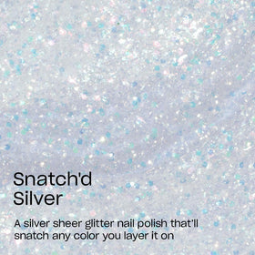 Close-up of OPI Snatch'd Silver Nail Polish brush