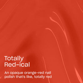 Close-up of OPI Totally Red-ical nail polish bottle