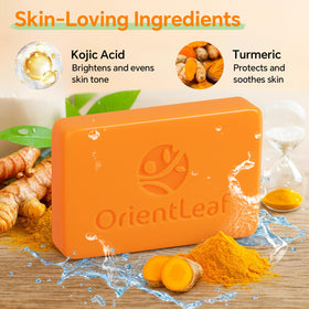 Close-up of ORIENTLEAF Kojic Acid Soap texture