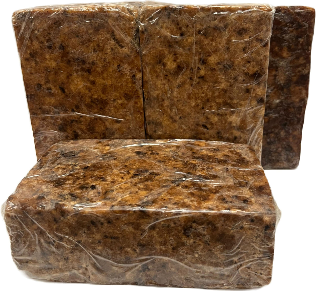 Close-up of Our Earth's Secrets Raw African Black Soap texture