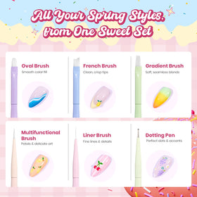 Close-up of oval brush from beetles Nail Art Brushes Set