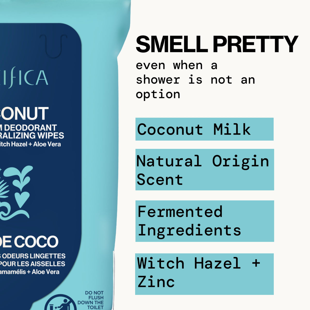 Close-up of Pacifica Coconut Milk Deodorant Wipes texture