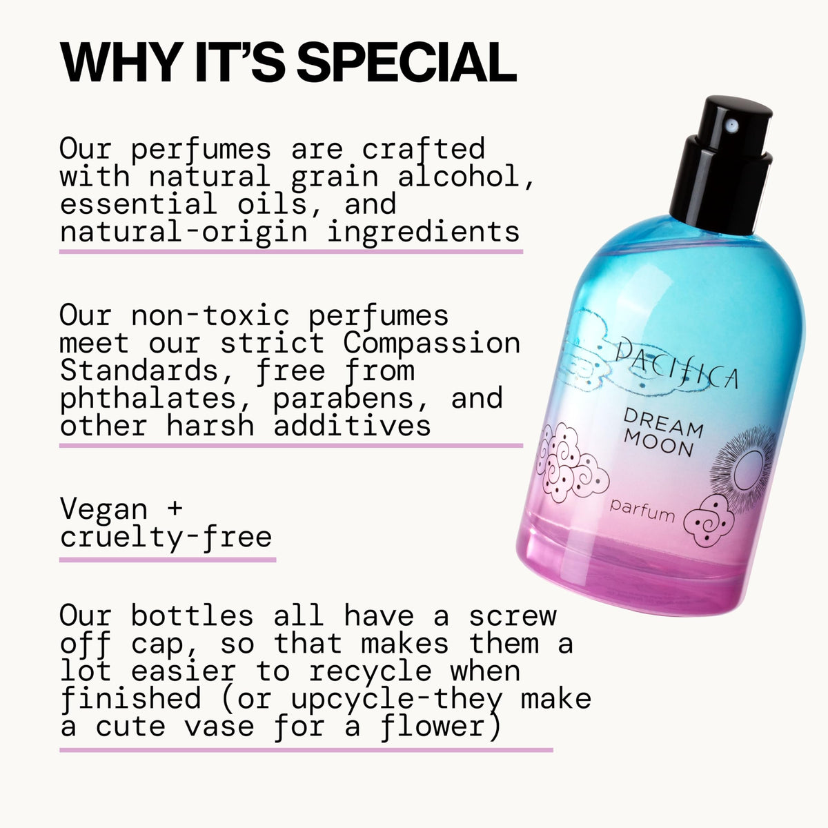 Close-up of Pacifica Dream Moon Spray Perfume atomizer