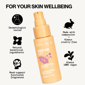 Close-up of Pacifica Dreamlit Lotion texture on hand