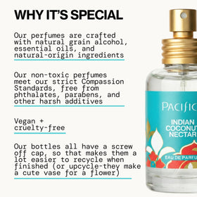 Close-up of Pacifica Indian Coconut Nectar Eau de Parfum spray nozzle