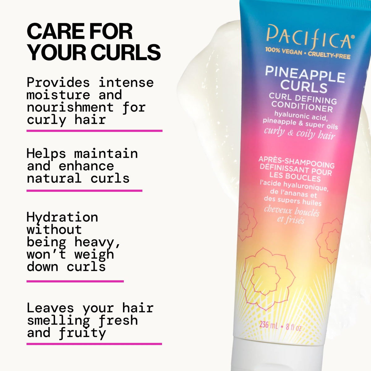 Close-up of Pacifica Pineapple Curls Conditioner texture
